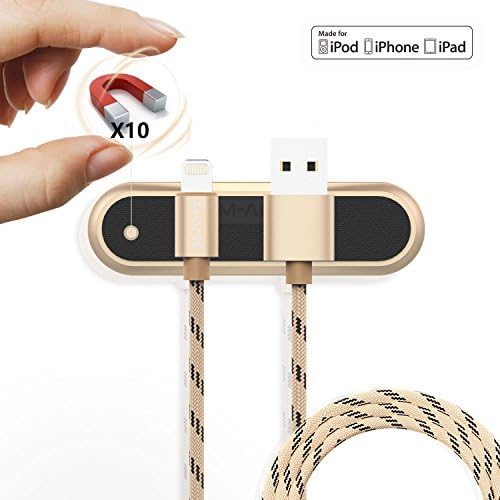 Maruisi M-ARES1 Lightning Charger Cable Cord Compatible for iPhone 7/7 Plus/6S/6 Plus/5S/SE/5C/5, iPad, iPod (Apple Mfi Certified) - Gold