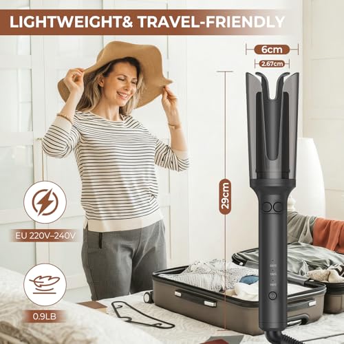 Souvik Automatic Curling Iron Professional Curling Iron 23 mm with 3 Temperature, Anti-Scald Smart Reminder, Anti-Tangle Curling Iron for Perfect Curls