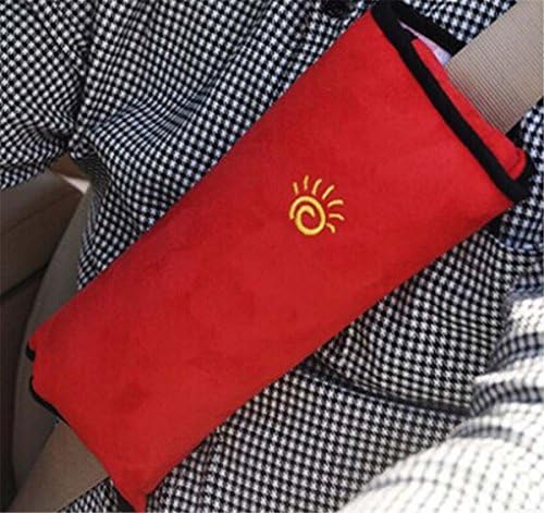 Fochutech Car Soft Seat Belt Pillow Cushion Shoulder Pad Strap Cover Adjuster Protector Comfortable Driving (Red)