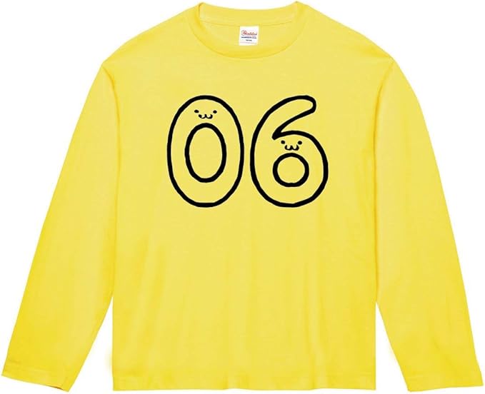 Amazon ０６ ぜろろく 零六 Zero Six 数字 ナンバー 記号 文字 筆絵 イラスト おもしろ Tシャツ 長袖 Tシャツ カットソー 通販