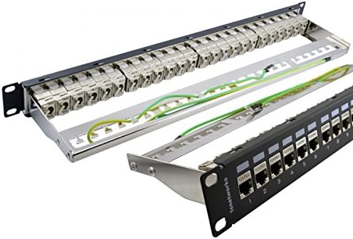 Tsnetworks CAT6 a 24port Panel de conexion FTP 19 montaje negro