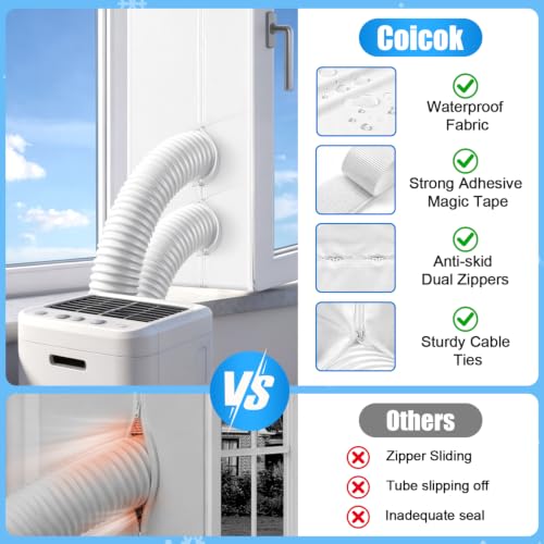 Caulking Kit for Mobile Air Conditioner, Air Conditioner Caulking Kit, Coicok Fabric Insulation Window Caulking for Windows, Universal Window Seal with Zip for Hinges and Roof 400 cm