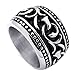 KONOV Jewelry Heavy Wide Vintage Stainless Steel Mens Ring, Size 10