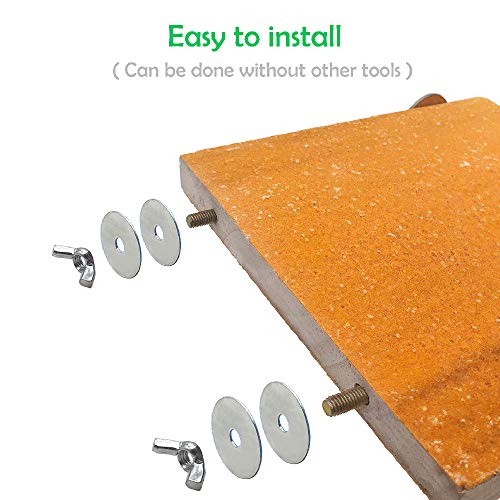 LiMio Bird Perch Wood Stand Platform Parrot Toys, Rough Surface Perch Parakeet Toys, for Budgies Parakeet Conure Hamster Gerbil Rat Mouse (Random Color) - Thumbnail 3