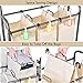 XCSOURCE Laundry Sorter with Hanging Bar Laundry Hamper Sorter Cart Laundry Trolley Laundry Cart Sorter with Rod Hanging Bar, 3 Durable Detachable Oxford Bags Metal Frame Capacity 130 L(Beige)