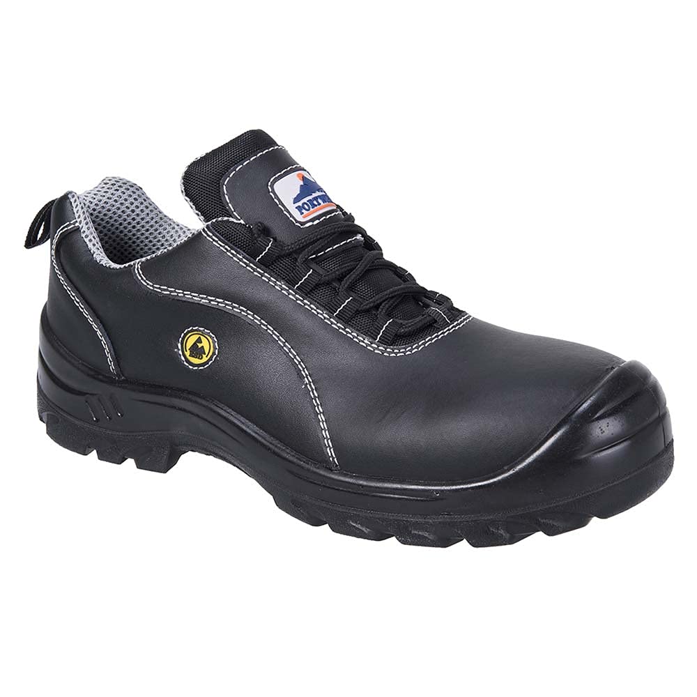 Portwest Portwest Compositelite ESD Leather Safety Shoe S1, Size: 45, Colour: Black, FC02BKR45