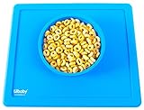 Placemat and Plate Suction Silicone by Lilbaby (Simple Bowl Design, Blue)
