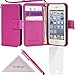 Wisdompro iPhone 6 Plus Case, iPhone 6s Plus Case, Premium PU Leather 2-in-1 Protective Folio Flip Wallet Case with Credit Card Holder Slot and Wrist Lanyard for Apple iPhone 6 Plus 6s Plus-Hot Pink