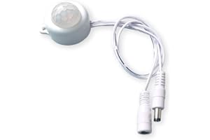 WEISUAN-TUODI DC 6V 12V-24V 5A PIR Motion Activated Body Sensor Switch with DC Cable for LED Strip Light ((Roundness(with Light Sensor), White)