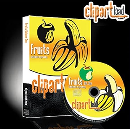 clipartload Vektorgrafiken f. Schneideplotter Fruits Vol. 1' Obst Früchte f. Airbrushschablonen, Nageldesign Stickmaschine, S