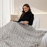 Electric Heated Throw Blanket Luxurious Faux Fur