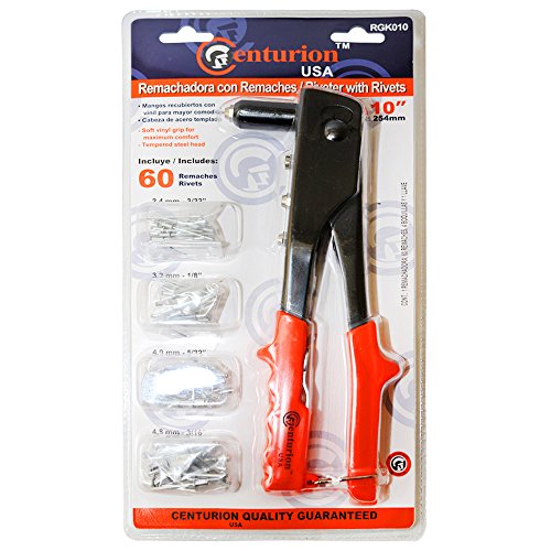Centurion RGK010 Professional Pop Rivets Gun With 60 Rivets Rivet Nut Tool, 4 Different