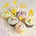 OKEPS Hxeredue YuanKanJu 124 pcs Family Gold Glitter Cupcake Toppers Housewarming Gifts for House Warming Welcome New Home Party Decorations Supplies