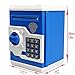 CBTONE Cartoon Electronic Piggy Bank Cash Coin Can Electronic Money Bank Mini ATM Money Saver Coin Bank Password Box Saving Banks, Great Gift Toy for Kids Children - Blue