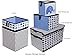 Bacati - Small Storage Tote Elephants Blue/Grey 10 x 10 x 10 inches