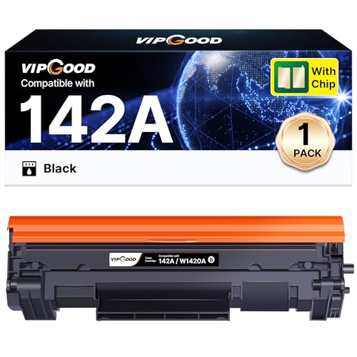 VIPGOOD 142A W1420A (with Chip) Toner Compatible with HP 142A W1420X Toner Cartridges for Laserjet Pro M110w M110 MFP M140w M140 M139w M139 (1 Black)