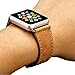 Apple Watch Band,Jisoncase Genuine Leather Strap Wristband With Free Adapters for Apple Watch/ Sport/ Edition 38mm- iWatch Replacement Band with Metal Clasp in Brown, JS-AW3-05A20