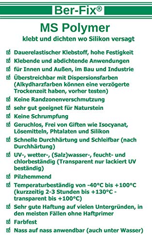 Ber-Fix MS Polymer Kleber Transparent Kristall Montagekleber Glaskleber dauerhafter als Ihr Silikonkleber wasserfest… – Bild 5