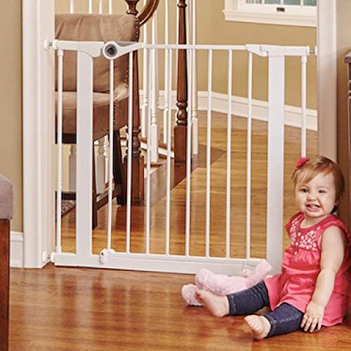 MYPET North States 38.1" Wide Essential Walk Thru Gate: Ideal for securing hallways or doorways. Extra Wide Doorway. Pressure Mount. Fits 29.8"-38.1" Wide (30" Tall, White) - Thumbnail 7