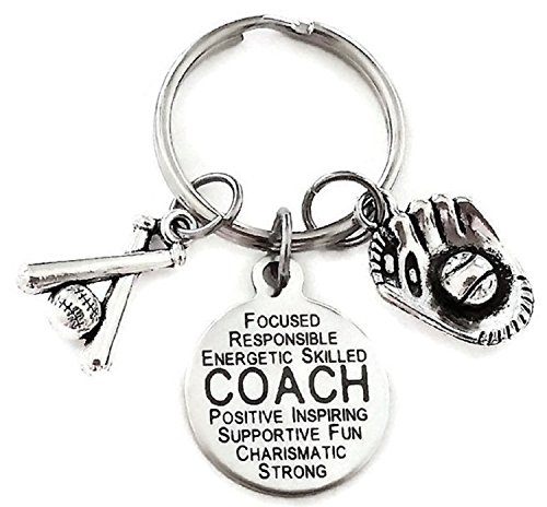 Baseball Coach keychain, Softball Coach keychain, Baseball keychain, Softball keychain, baseball charm keychain, softball charm keychain, Coach keychain, Baseball key ring, softball key ring