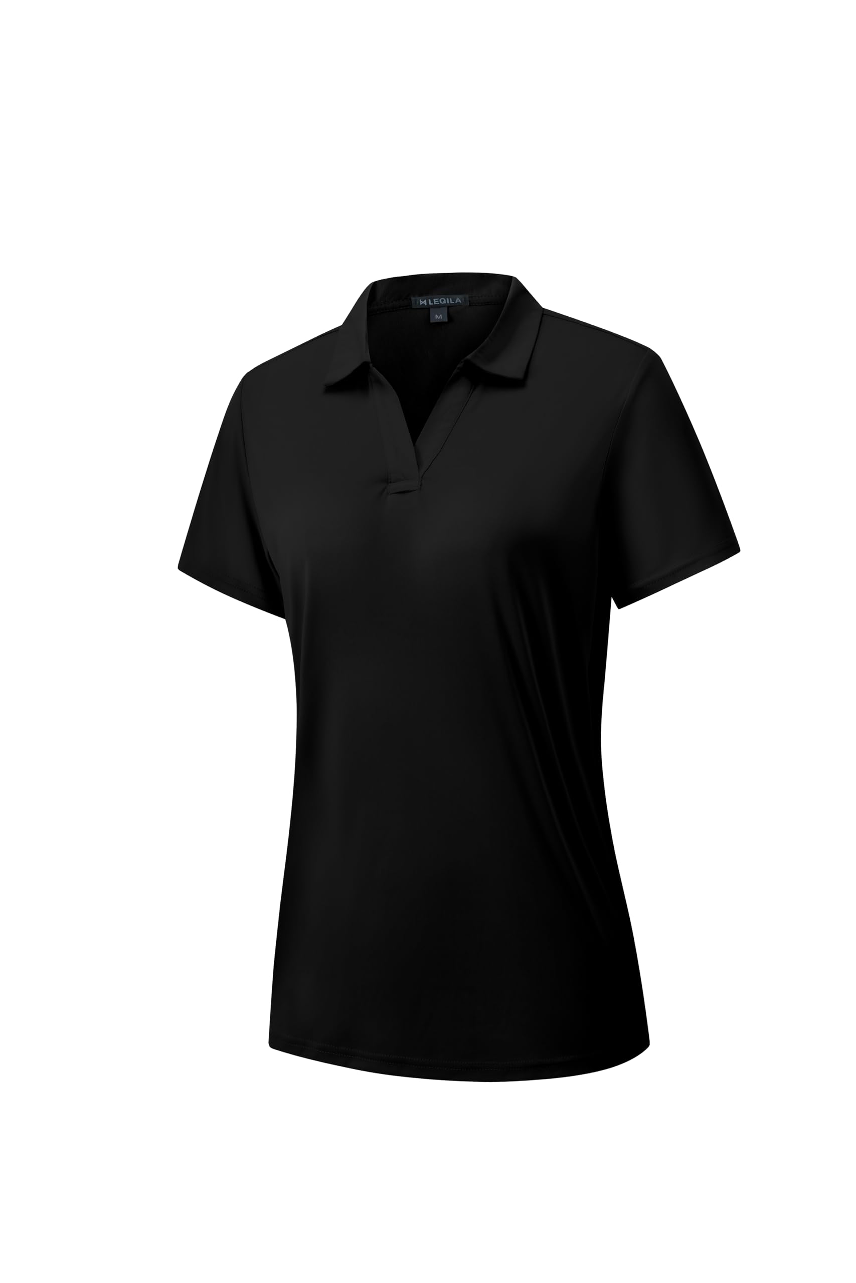 Photo 1 of Women's Polo Shirts Short Sleeve Quick Dry UPF 50+ Sun Protection Business Casual Collared Shirt Tennis Golf Shirt Work Tops (BK M) Black