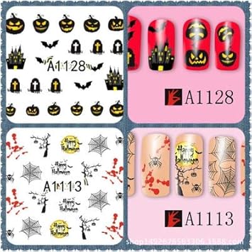Amazon Com Stickers Decals 5sheet 24yypes Halloween Nail Water