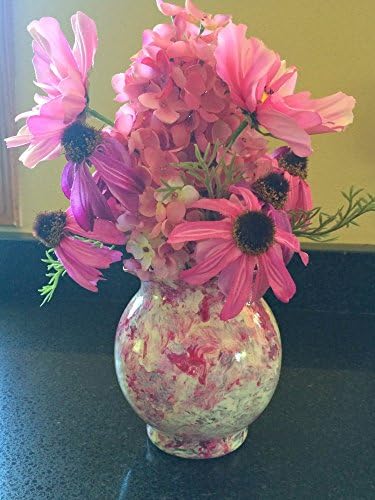 Unicorn Spit Gel Stain Vase with Silk Floral Arrangement