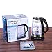 KINDEN Glass Electric Kettle BPA Free - 1.7L Hot Water Tea Kettle Boiling Temperature Control & Keep Warm, Cordless Glass Base, Double Wall, Blue Light 1500W [Fahrenheit Updated]