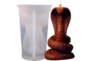 3D Cobra Snake Candle Mold, Gothic Cobra Silicone Molds for Candles Soap Resin Gypsum Concrete Cement Craft, Animal Soap Mold