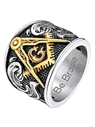 FaithHeart Customized Free Mason Rings for Men
