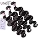 UNice Hair Malaysian Body Wave 3 Bundles, 100% Unprocessed Virgin Human Hair Weave Extensions, Natural Color 95-100g/pc (8 10 12 inches)