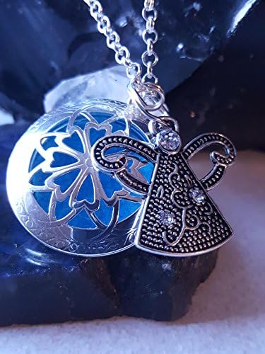 Angel Diffusser Oil Locket Necklace,Angel Aromatherapy Necklace,Religious Oil Locket,Celestial Gift, Young Living Oils,Aromatherapy Jewelry,Handmade by Queen2Bohemian