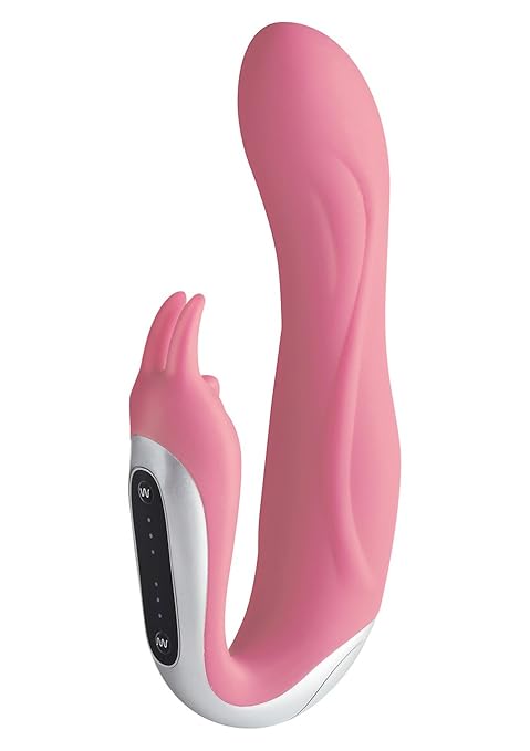 ToyJoy Neo Rabbit pink, 17 cm Rabbit Vibrator mit Klitorisstimulator aus Silikon