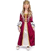 Dress Up America Queen Costume for Girls - Kids Renaissance Princess Costume - Royal Gown and Crown Set