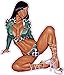 Hard Body Brunette pin up Girl Decal 6