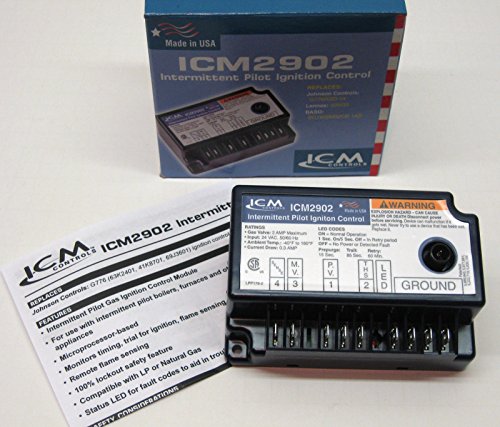 ICM Controls ICM2902 IPI Gas Ignition Control Replacement for Popular Models, Including Lennox 30W33 and JCI G776RGD-14 Series Controls