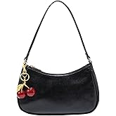 RoseSeek Women's PU Leather Shoulder Bag Zipper Top Shoulder Purse Cute Underarm Bag