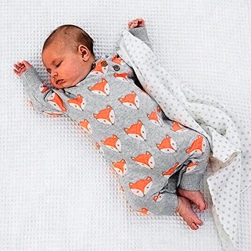 Cute Newborn Clothes Charberry Infant Baby Girl Boy Fox Print Warm Romper Jumpsuit