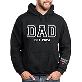 IZI POD Personalized Dad Embroidered Hoodie with Kids Names, Dad Sweatshirt, Gift for Father's Day, Birthday, Christmas