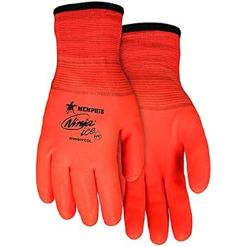 Memphis MCR Safety N9690FCO Memphis Ninja Ice Fully Coated Orange 15 Gauge orange nylon Size Medium 1-Pair