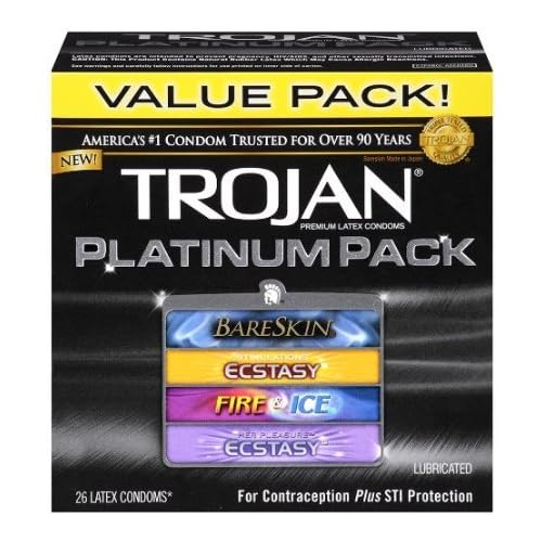 Trojan Condom Platinum Pack Lubricated, 26 Count (Pack of 2) image