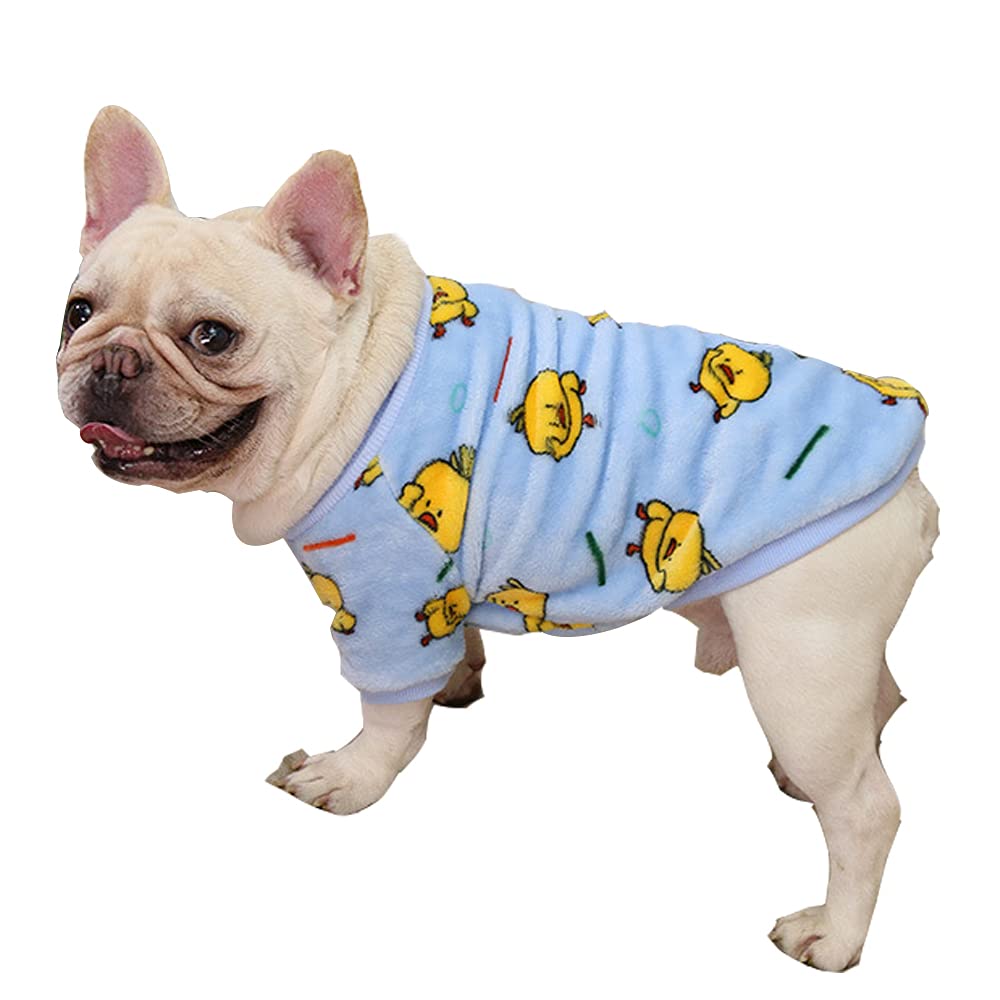 Pet Clothes, Dog Winter Pajamas Lovely Dog Coats Warm Cold Weather French Bulldog Sweater for Cats Puppy Small Medium Dogs (XXL-Blue)