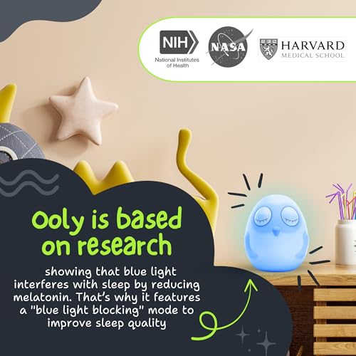 Ooly Owl Ok to Wake Clock for Toddlers & Kids | Sleep Trainer & Night Light | Safe, Cord Free, and Button Free | Helps Kids Learn When to Wake Up | Perfect Sleep Companion