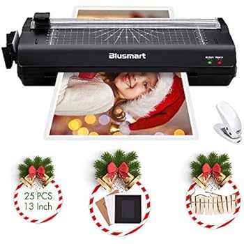13 inches Laminator, Blusmart Multiple Function A3 Laminator with 25 Laminating Pouches, Paper Cutter, Corner Rounder Laminate for A3,A4,A5,A6