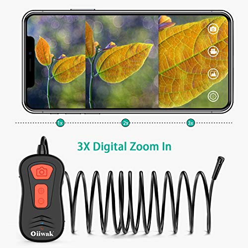 Oiiwak Wireless Endoscope Dual Lens Inspection Camera[2020 New Model], HD WiFi Borescope for iPhone Android Waterproof Semi-Rigid Snake Camera with Light(3.5m/11ft) - Thumbnail 5