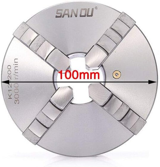 4 Jaw Chuck Ø80 mm / 100 mm / 125 mm, Precision 4-Jaw Lathe Chuck, 4 Professional Durable Chuck Jaws (100MM)