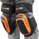 GRENPRO Professional Knee Pads for Work,Heavy Duty Thick Foam Knee Pads Tools,Knee Pad with Soft Gel Cushion for Construction,Work,Flooring,Gardening,Cleaning,Tiling,Orange