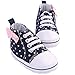 WAYLONGPLUS Infant Canvas Soft Sole Anti-Slip Prewalker Toddler Crib Shoes Love Print Sneaker (White Size 3)