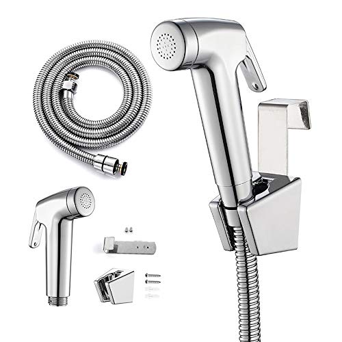 UMIRIO Cloth Diaper Sprayer Set Dual Function Toilet Handheld Bidet Sprayer Kit Shattaf Toilet Bidet Set with stainless steel Hose Basket Holder Bathroom Hand Shower Water Spray for Personal Hygiene