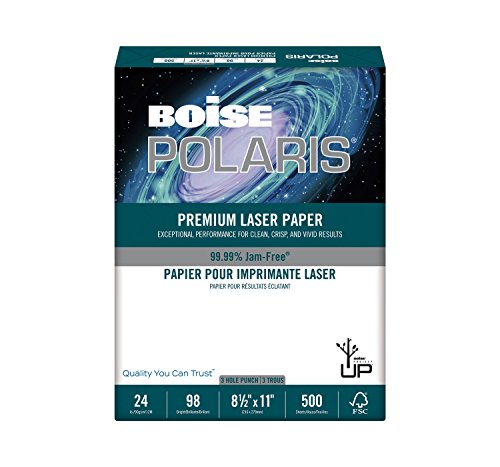 image for Boise Paper BOISE POLARIS Premium Laser Paper, 8.5 x 11, 3 Hole Punch,